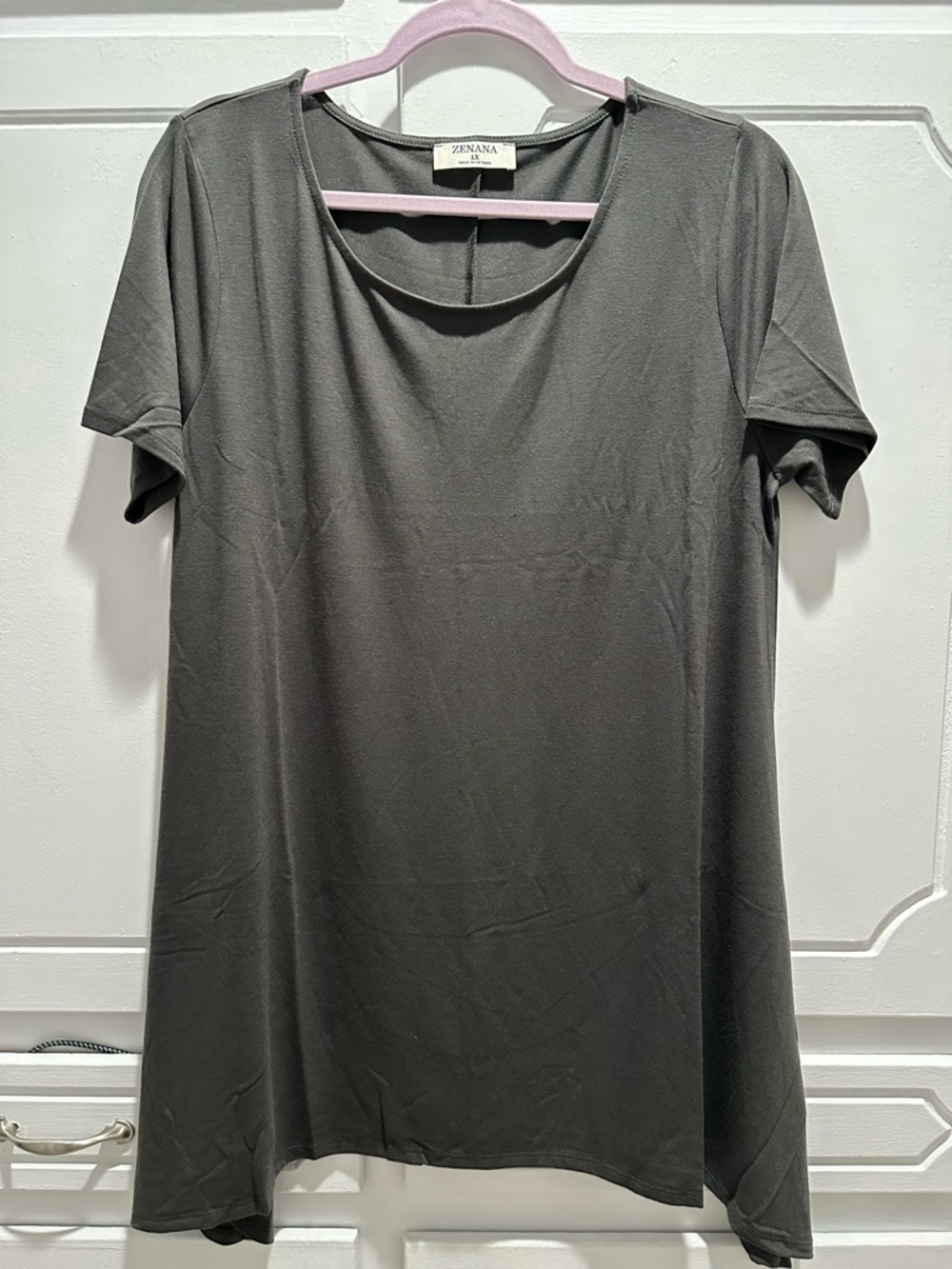Zenana Outfitters Charcoal Gray Crewneck Top